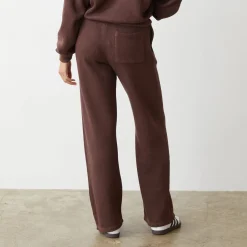 MONROW Teddy Fleece Straight Leg Sweat DARKOAK Fashion